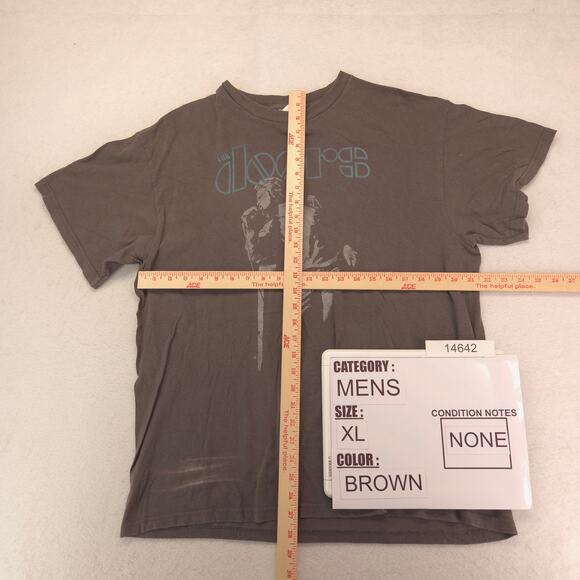 The Doors Band Casual Crew Neck Graphic Shirt Mens Size Extra Large XL Brown - Picture 5 of 9
